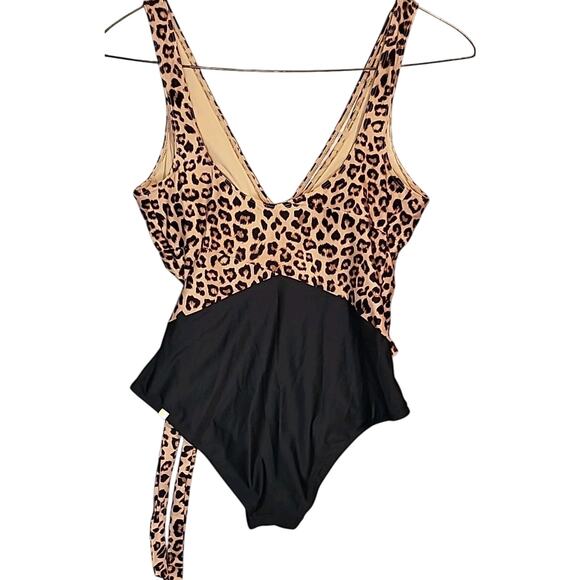 Summersalt The Perfect Wrap One Piece Womens 14 Leopard Swimsuit Bathing Suit - Picture 5 of 10